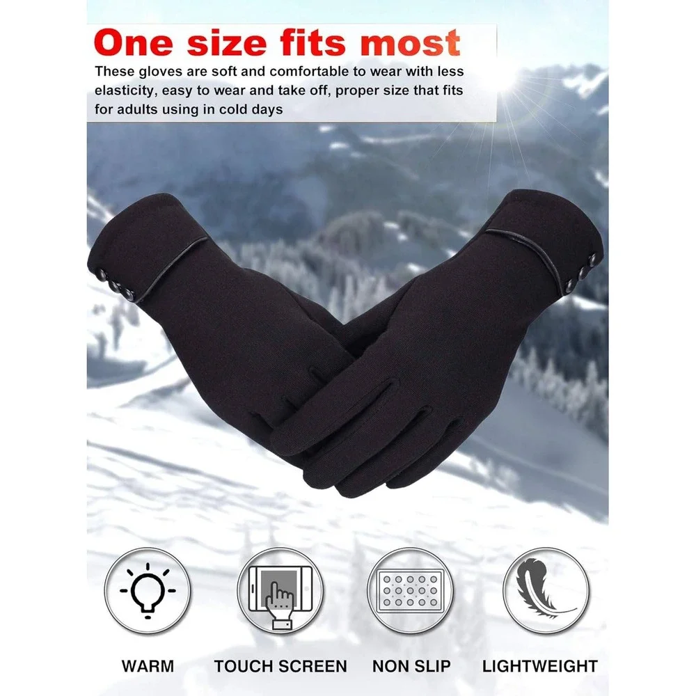 MSRP $22 Patelai 2 Pairs Womens Warm Fleece Lined Gloves Winter Touchscreen